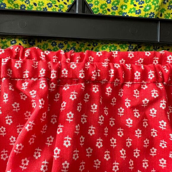 handmade red white micro floral print lounge shorts - Picture 7 of 7